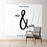Lofaris Personalized Boho Black And White Wedding Backdrop